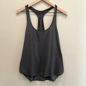 Lululemon Dark Heather Gray Stripe Racerback Tank Top